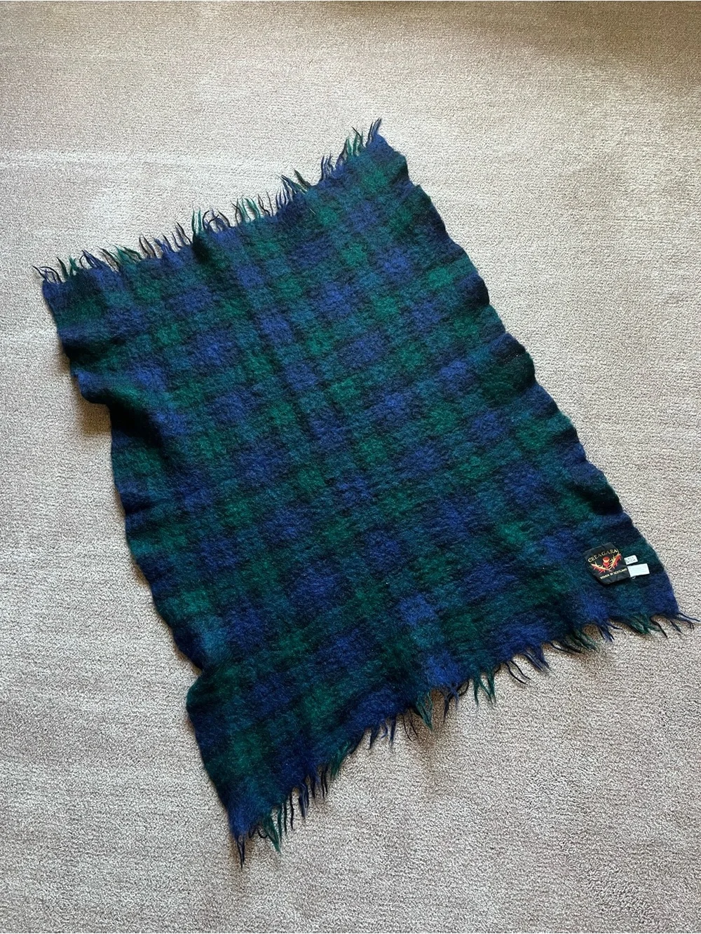 VTG 70’s Creagaran Scottish Woven Mohair Blend Blanket